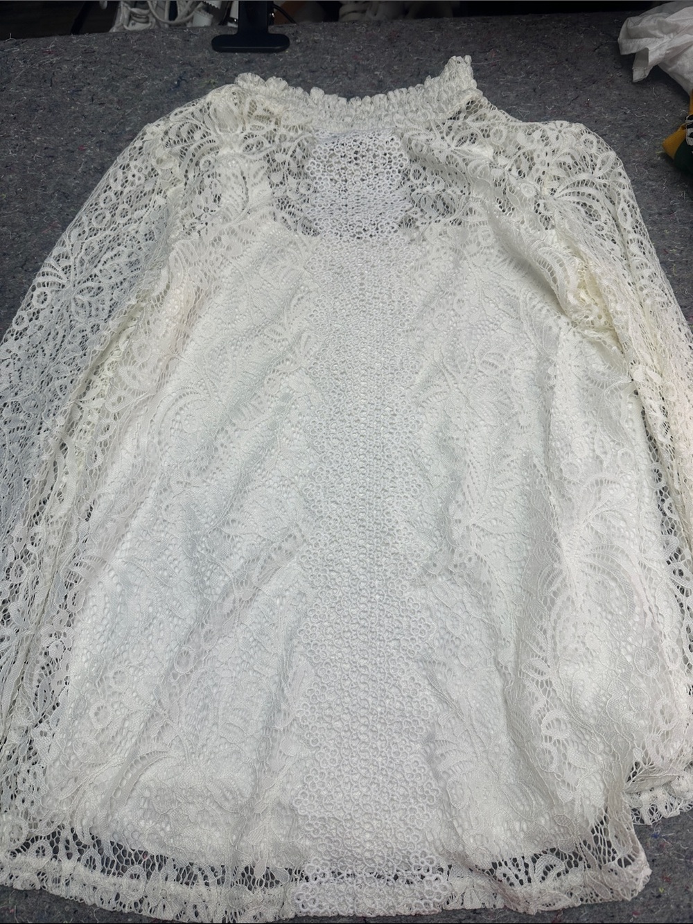 Cable & Gauge Ivory Lace Long-Sleeve Dress